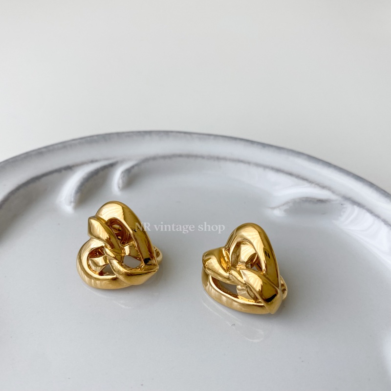 NINA RICCI 愛心緞帶耳夾-5