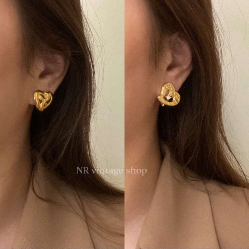 NINA RICCI 愛心緞帶耳夾-8