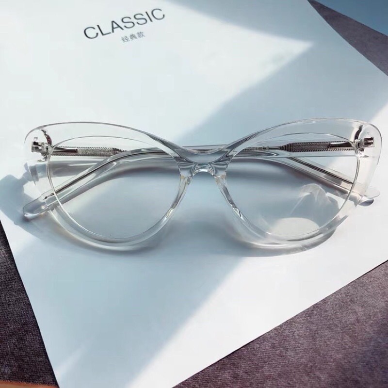 miumiu同款透明鏡框貓眼蝶型網紅歐美款粗框 可配近視眼鏡框眼鏡-0