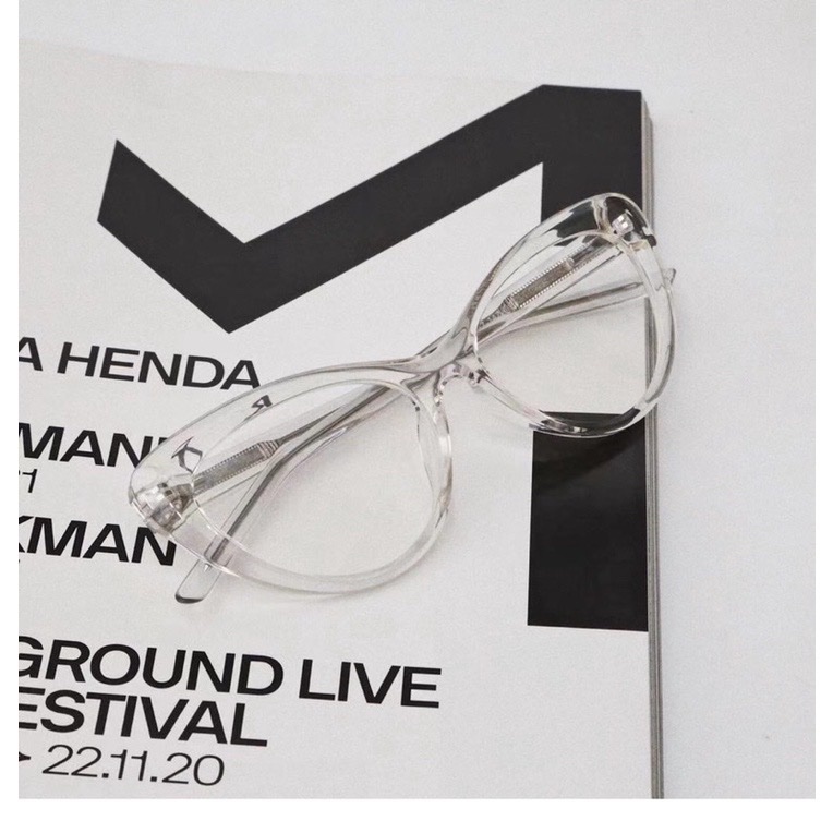 miumiu同款透明鏡框貓眼蝶型網紅歐美款粗框 可配近視眼鏡框眼鏡-1