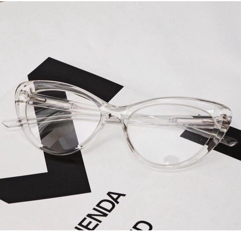 miumiu同款透明鏡框貓眼蝶型網紅歐美款粗框 可配近視眼鏡框眼鏡-2