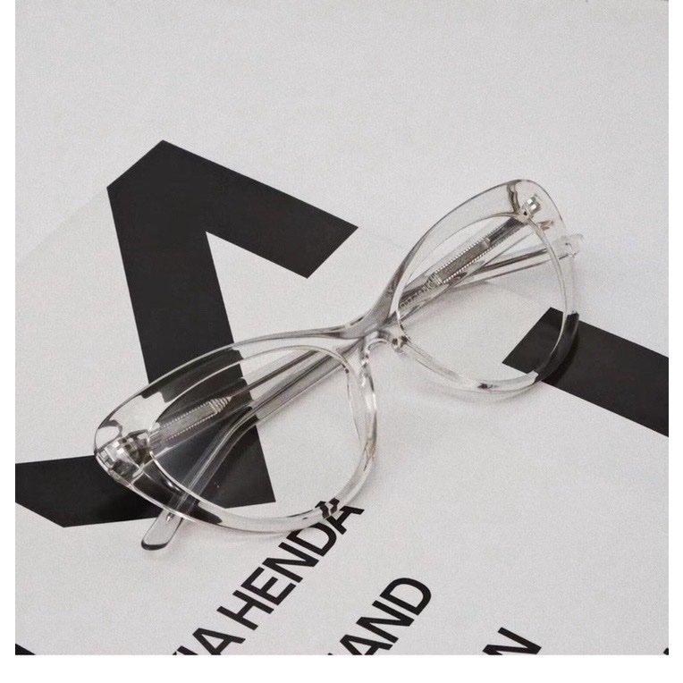 miumiu同款透明鏡框貓眼蝶型網紅歐美款粗框 可配近視眼鏡框眼鏡-3