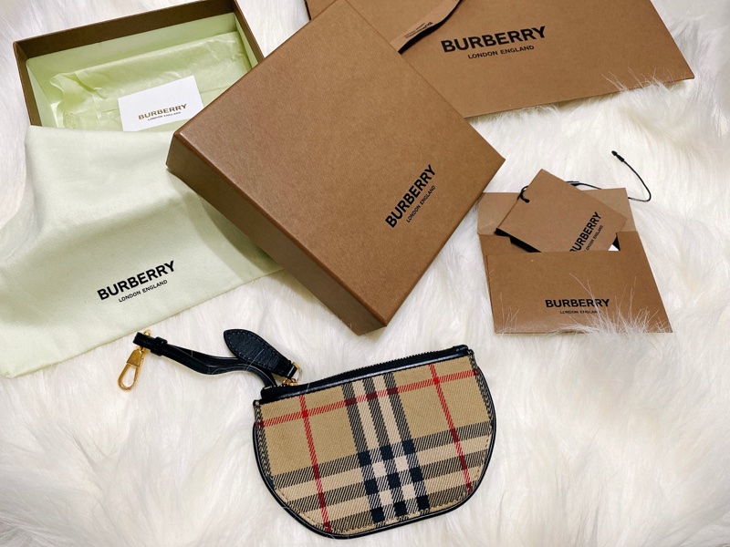 BURBERRY Vintage 格紋棉 Olympia 零錢包-1