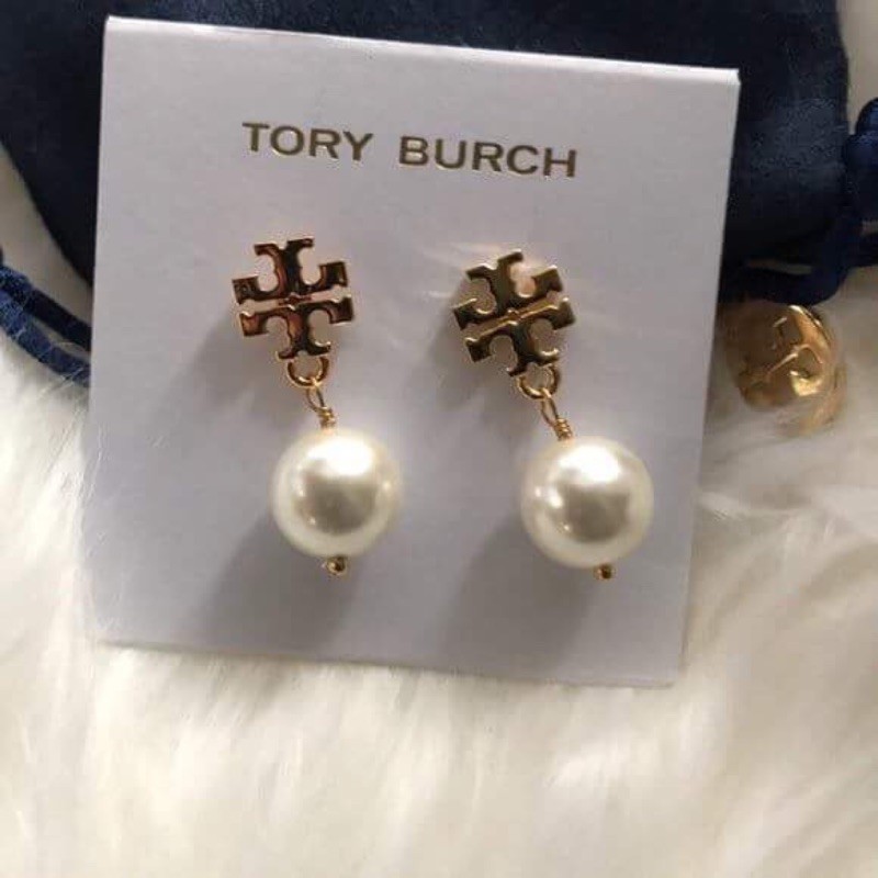TORY BURCH 珍珠垂墜耳環 耳釘-3