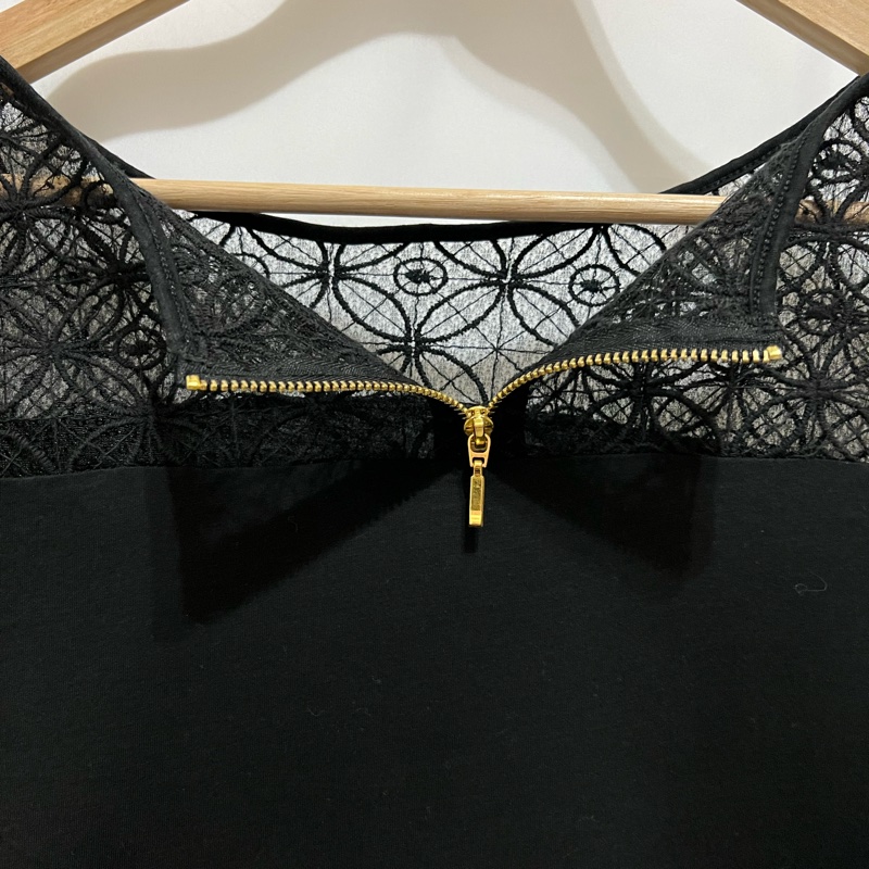 G2000 輕薄上衣 36/ 黑色 蕾絲 優雅 舒適 女人味-6