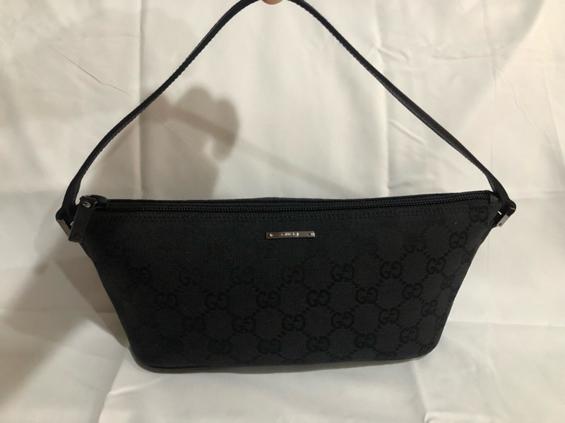 GUCCI 丹寧腋下包 (黑色)-0