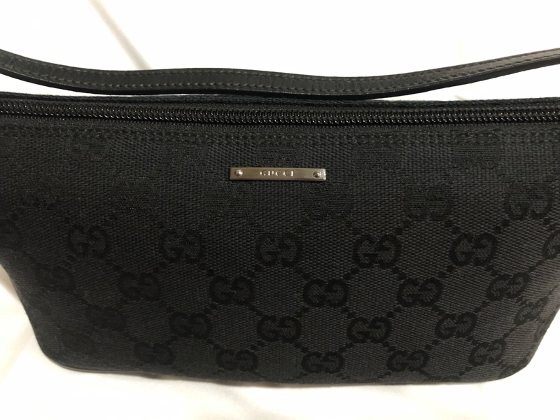 GUCCI 丹寧腋下包 (黑色)-1