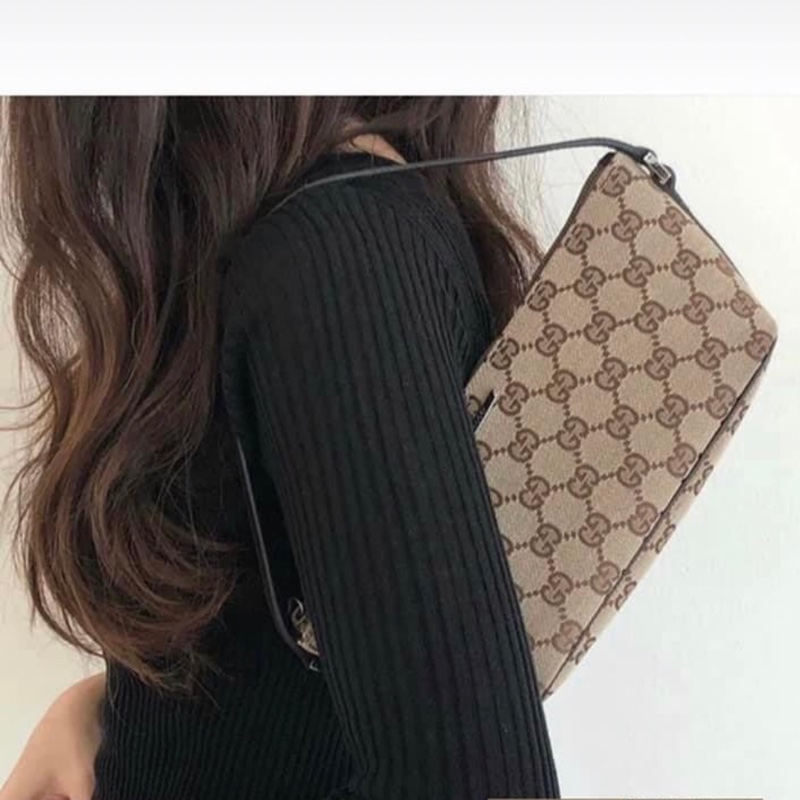 GUCCI 丹寧腋下包 (黑色)-9