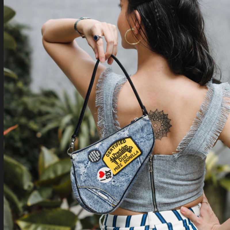 Vintage Dior Denim Saddle Bag 古董迪奧丹寧布馬鞍包miss Diorella限量版-1
