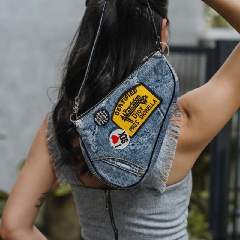 Vintage Dior Denim Saddle Bag 古董迪奧丹寧布馬鞍包miss Diorella限量版-2