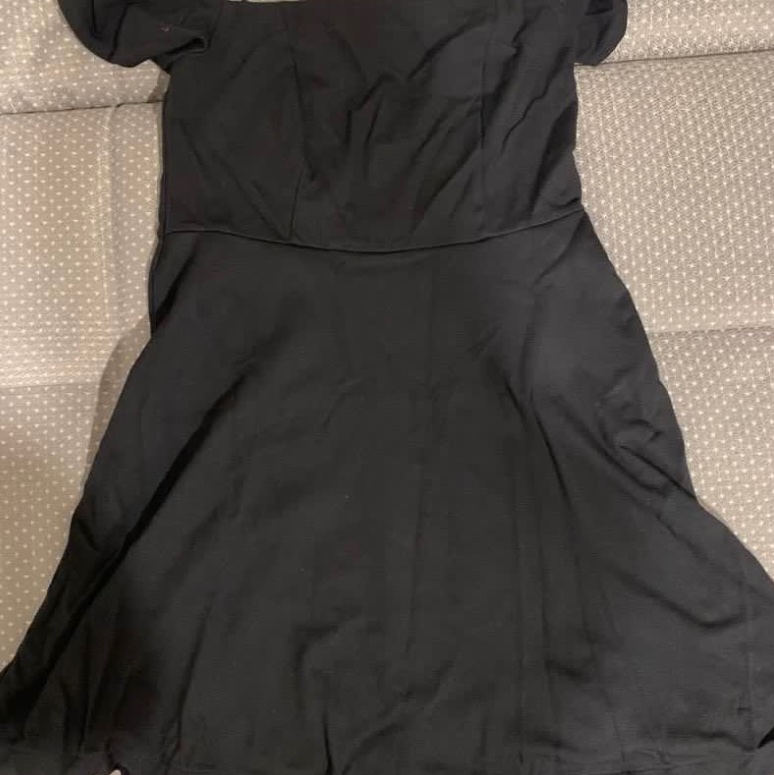 Free people 黑色平口洋裝-0