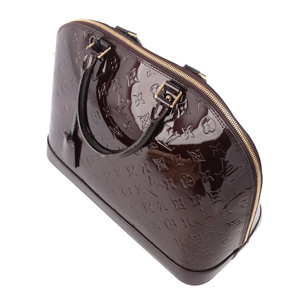 LV Monogram Vernis ALMA GM手提包(深葡萄紫)_展示品-3