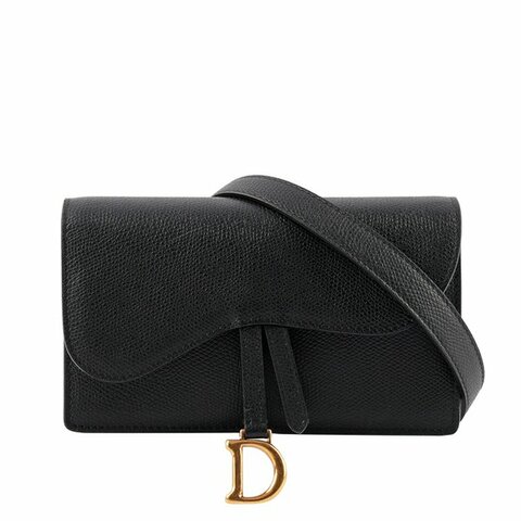 DIOR Saddle 小牛皮馬鞍腰包(黑色)_展示品 CD18000001