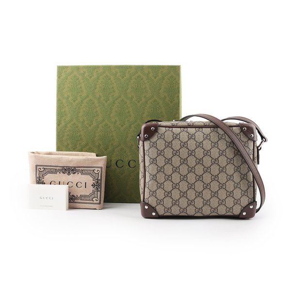 GUCCI GG LOGO方形箱包/斜背包(棕色)_展示品 626363 92TDN 8358-1