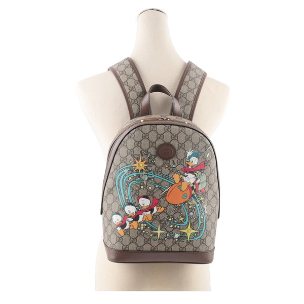 GUCCI x DISNEY 唐老鴨圖案小型後背包(棕色)_展示品 552884 2N2AT 8683-7