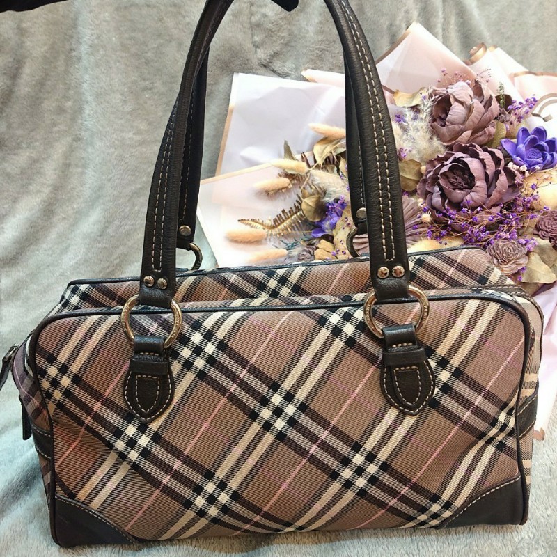 💕【正品】Burberry經典格紋波士頓肩背/手提包-0