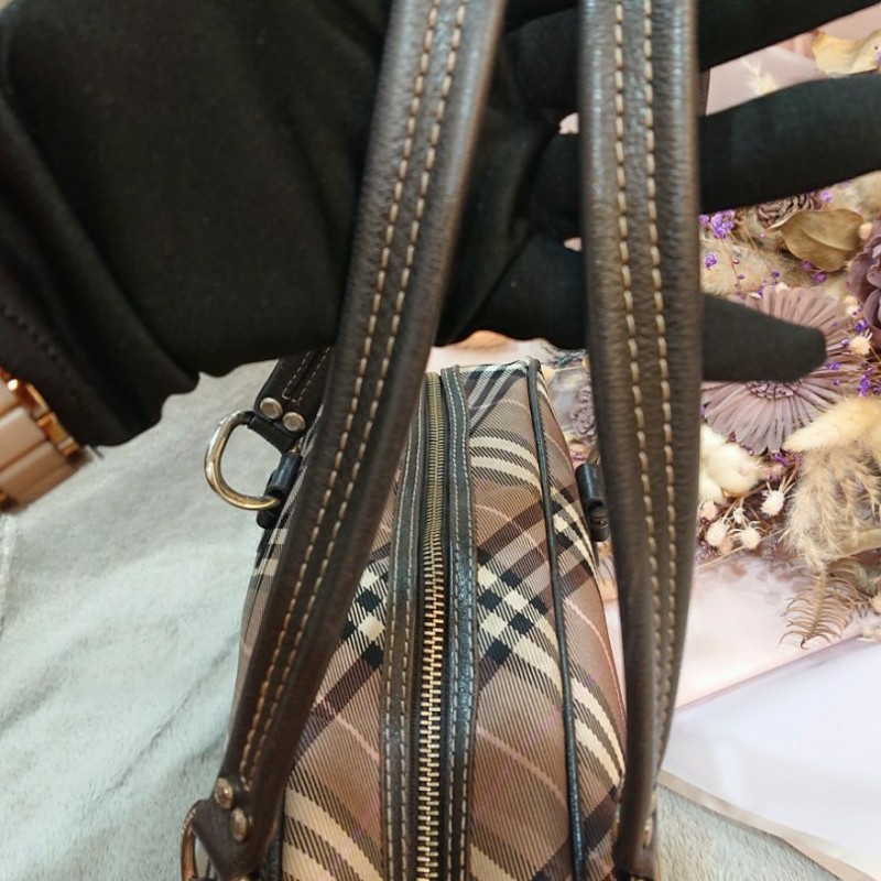 💕【正品】Burberry經典格紋波士頓肩背/手提包-3