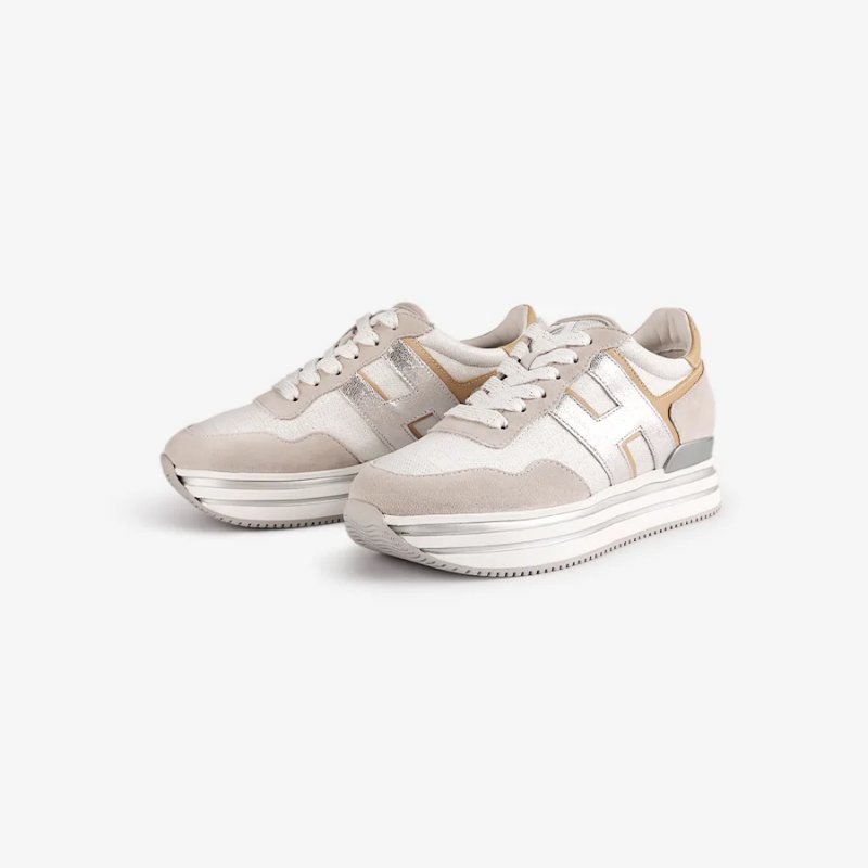 【全新品】Hogan Midi H222麂皮女運動鞋-灰-1