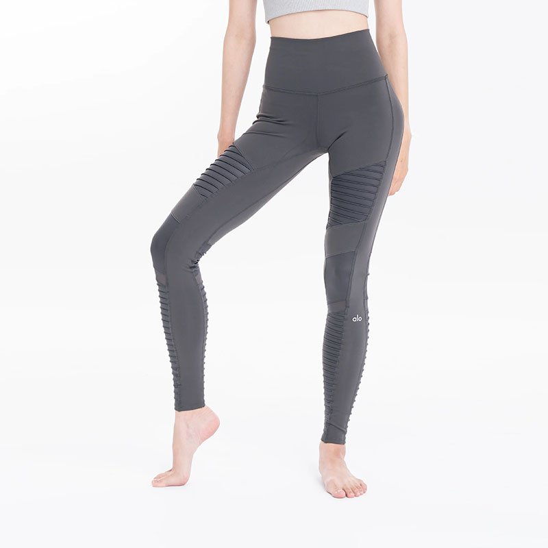【全新品】ALO YOGA 高腰機能緊身褲-鐵灰色-0