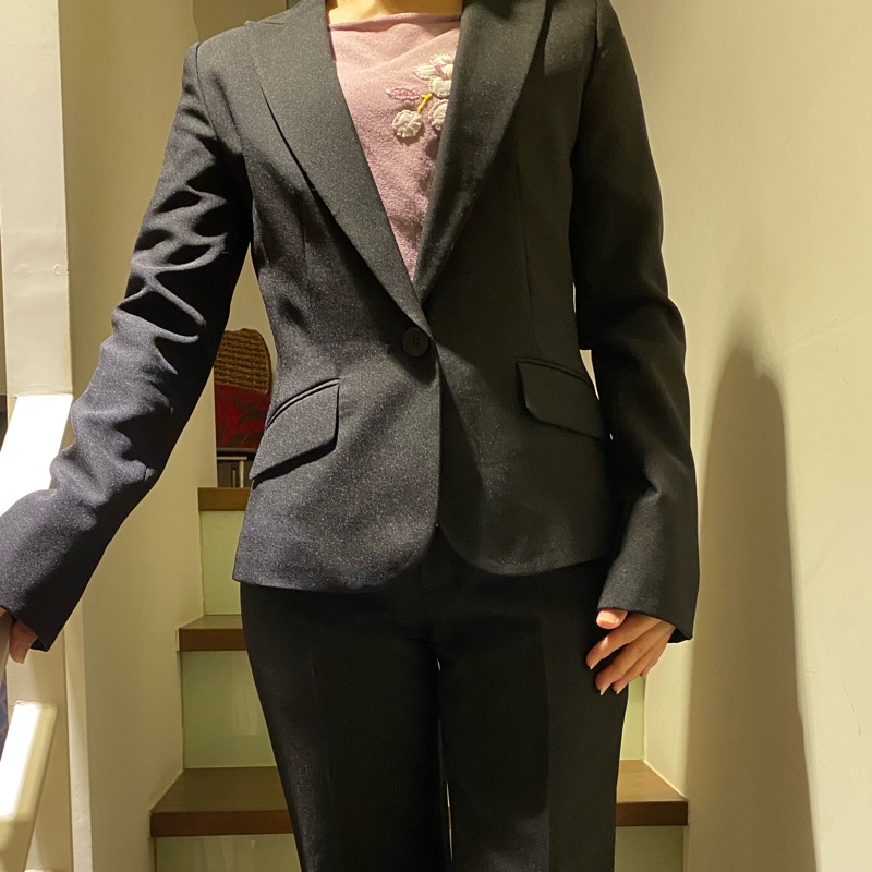 日款黑色西裝三件套組-6