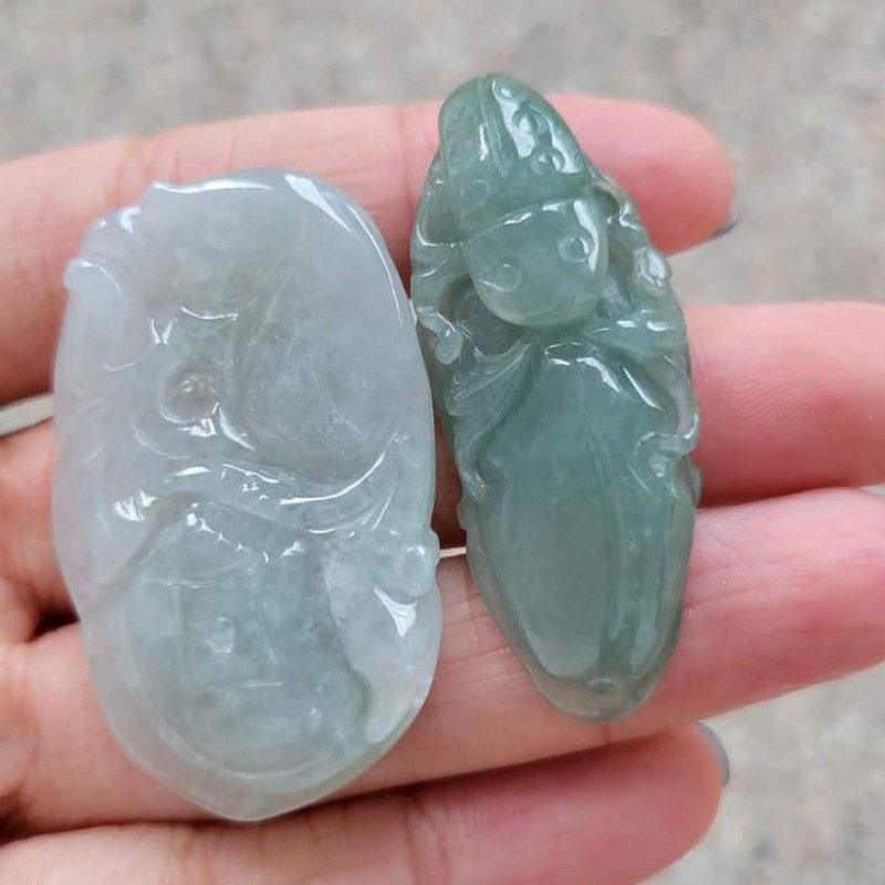 緬甸玉A貨-冰種+油清共2件玉墬-0