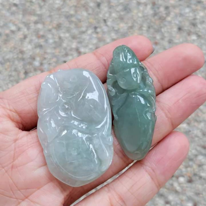 緬甸玉A貨-冰種+油清共2件玉墬-2