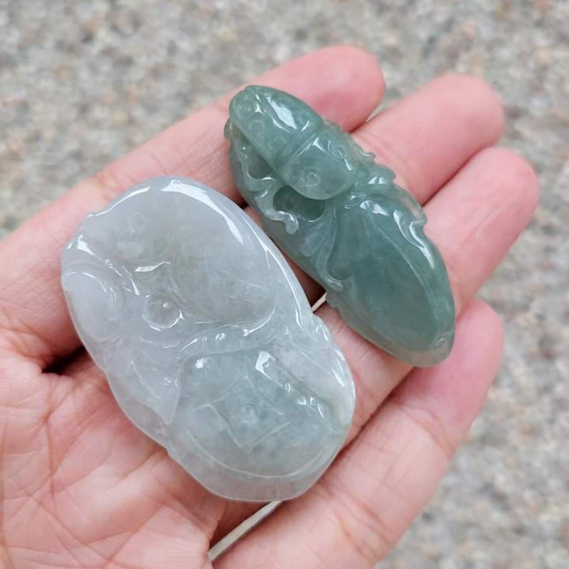 緬甸玉A貨-冰種+油清共2件玉墬-3