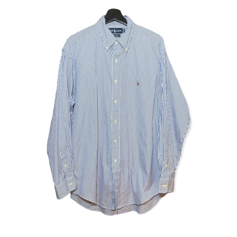 顛復古⚡️Polo Ralph Lauren 藍白條紋彩馬長袖襯衫❤️男女皆可-1