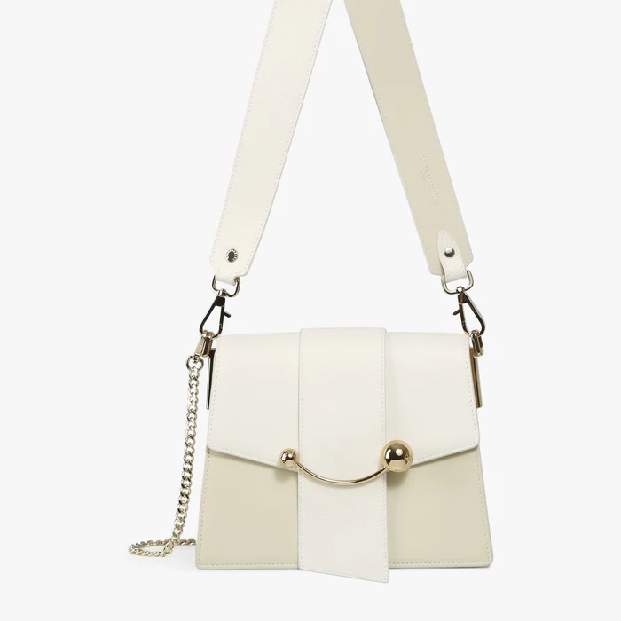 Strathberry Box Crescent 奶油白肩背/鏈條包-2