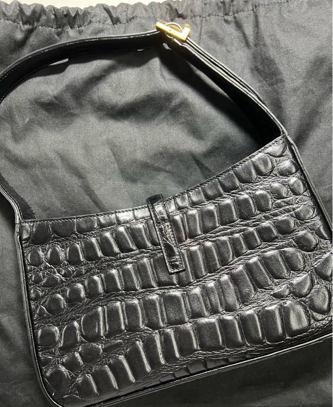 YSL LE 5 À 7 HOBO BAG 全新鱷魚壓紋腋下包-1
