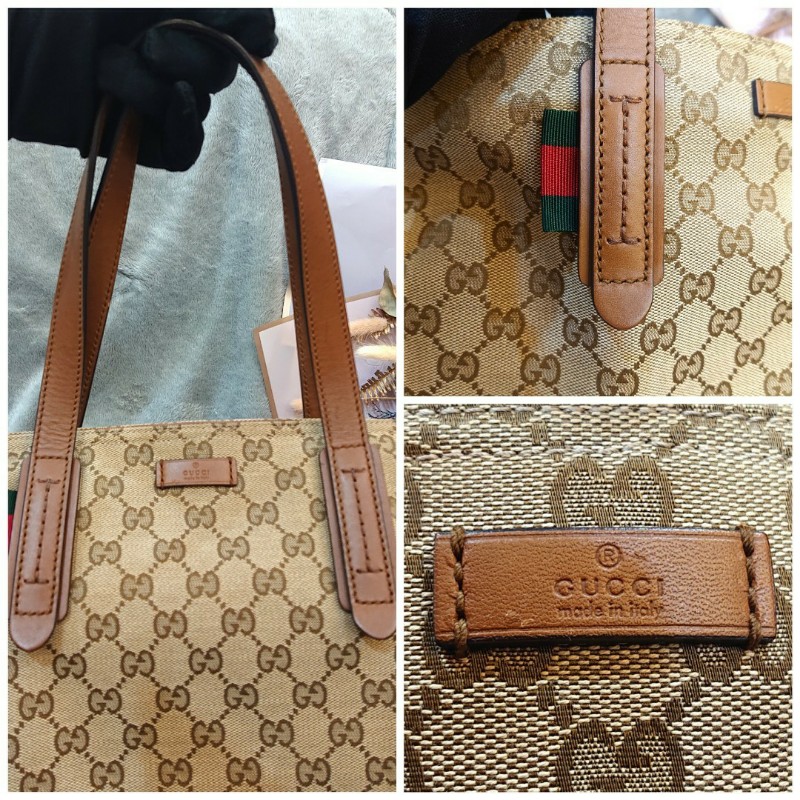 💕【真品】Gucci  經典G緹花肩背/ 托特包（大）-1