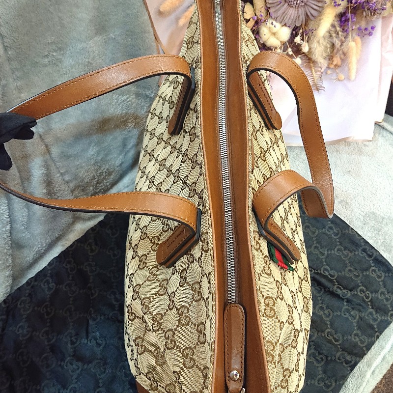 💕【真品】Gucci  經典G緹花肩背/ 托特包（大）-3