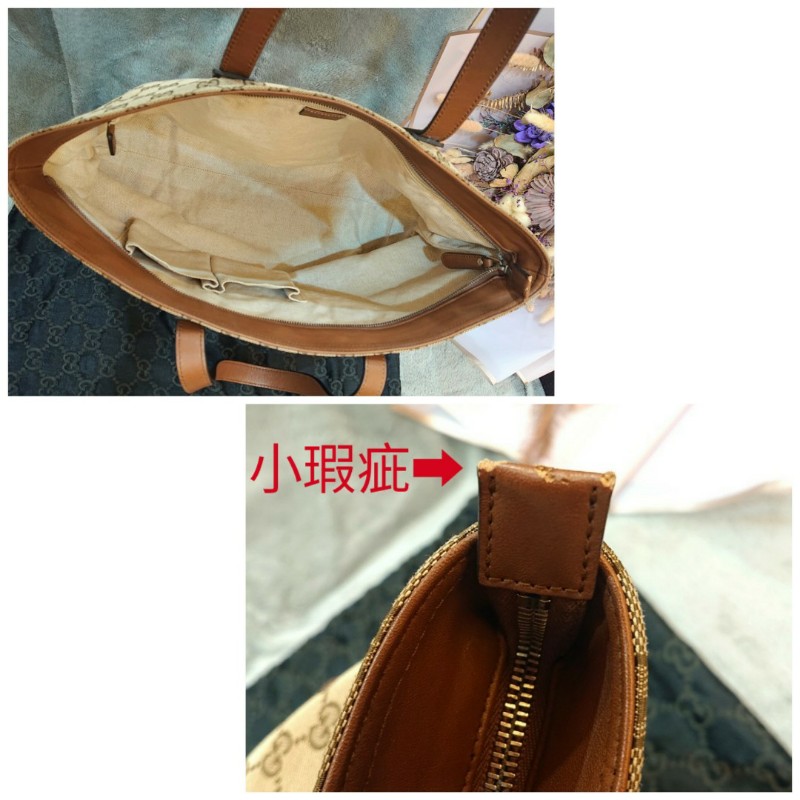 💕【真品】Gucci  經典G緹花肩背/ 托特包（大）-8