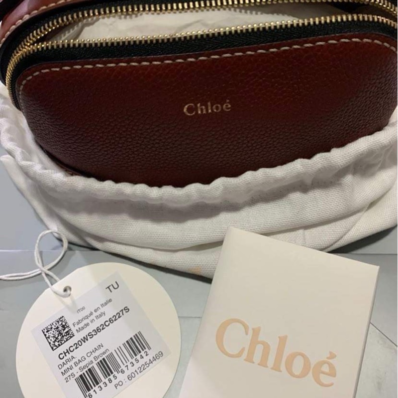 全新Chloé mini Daria 迷你皮革鍊條包-3