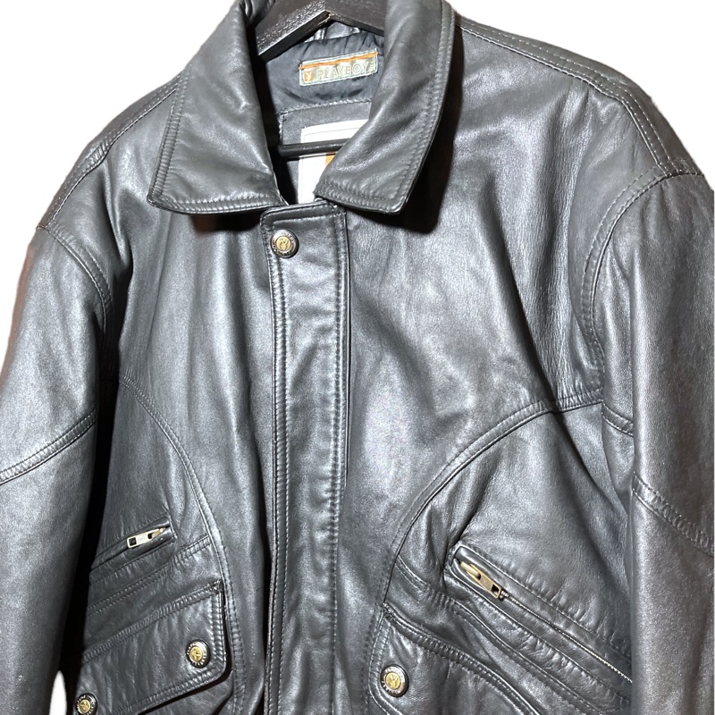 顛復古⚡️美國早期playboy時髦小牛皮皮衣外套夾克❤️男女皆可-1