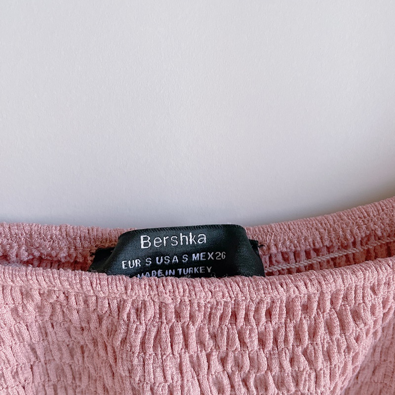 BERSHKA 一字肩澎澎袖上衣-1