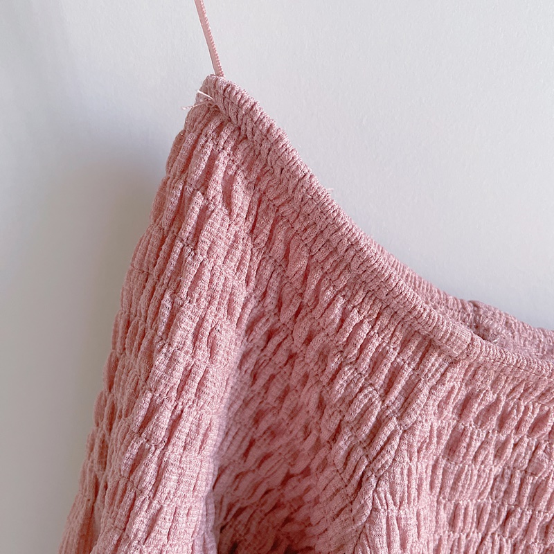 BERSHKA 一字肩澎澎袖上衣-2