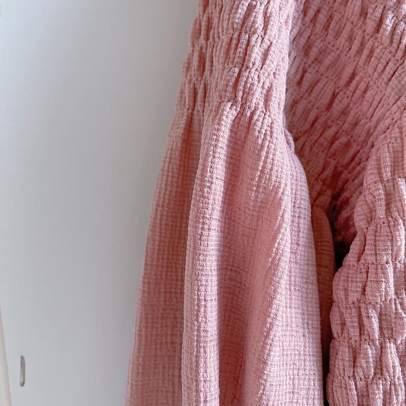 BERSHKA 一字肩澎澎袖上衣-6