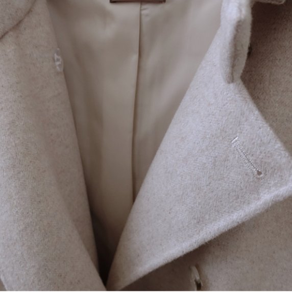 YOURZ自訂款90%羊毛可拆式風衣連帽大衣燕麥色-5