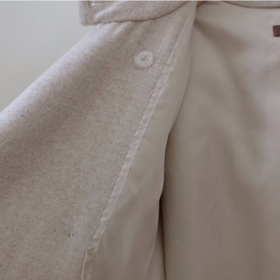 YOURZ自訂款90%羊毛可拆式風衣連帽大衣燕麥色-6