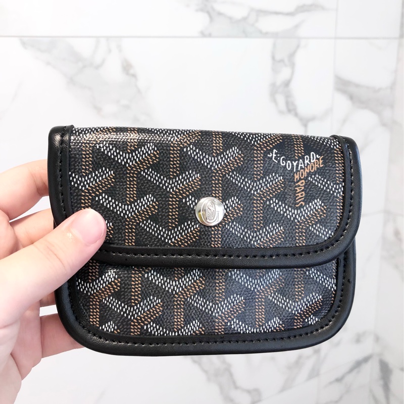 Goyard黑色戈雅零錢包手拿包真皮萬用卡夾小錢包男女通用百搭經典時尚-0