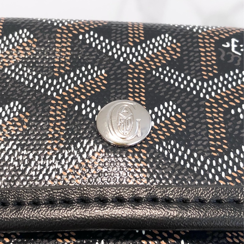 Goyard黑色戈雅零錢包手拿包真皮萬用卡夾小錢包男女通用百搭經典時尚-1