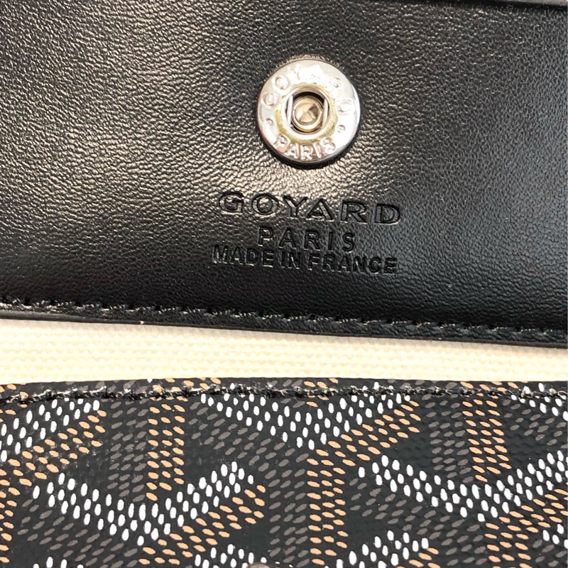 Goyard黑色戈雅零錢包手拿包真皮萬用卡夾小錢包男女通用百搭經典時尚-2
