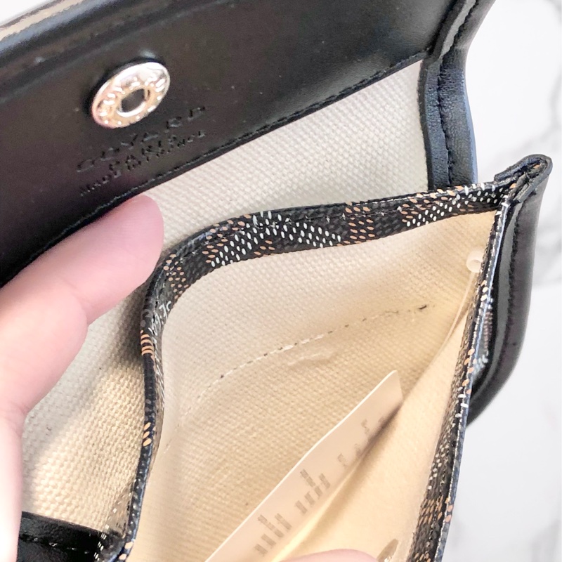 Goyard黑色戈雅零錢包手拿包真皮萬用卡夾小錢包男女通用百搭經典時尚-3