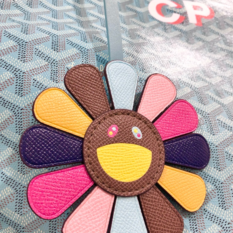 Goyard 字母大尺寸托特包附村上隆皮質太陽花掛件吊飾手提包肩背包-4