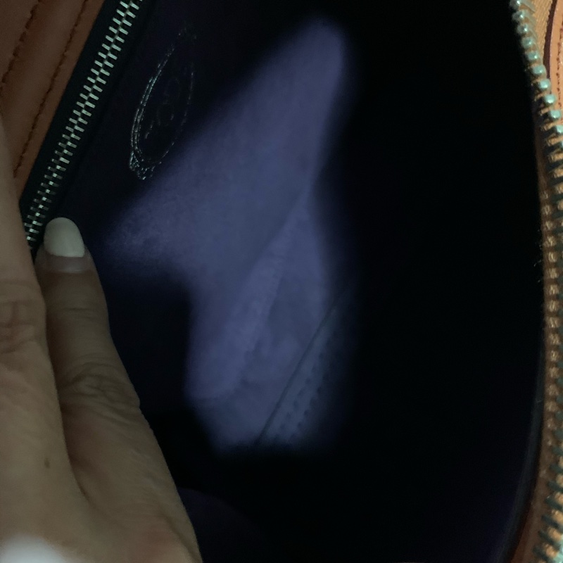 Tods wave bag 小牛皮手提/肩背豆豆包(橘/迷你)-10