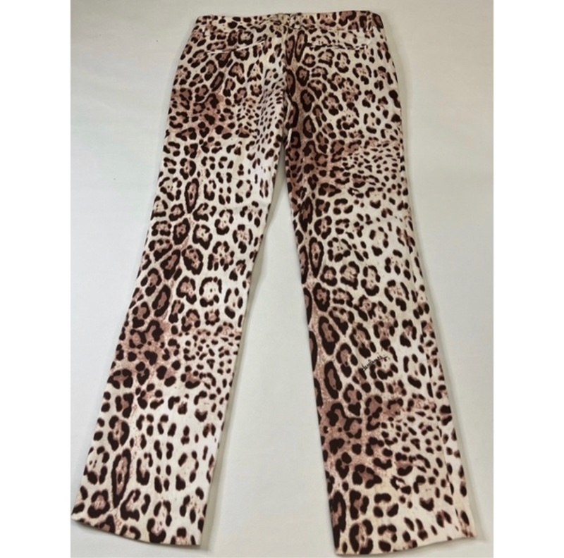 [近全新] 二手名牌服裝 義大利頂級 Roberto Cavalli 豹紋長褲-1