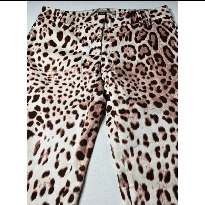 [近全新] 二手名牌服裝 義大利頂級 Roberto Cavalli 豹紋長褲-4