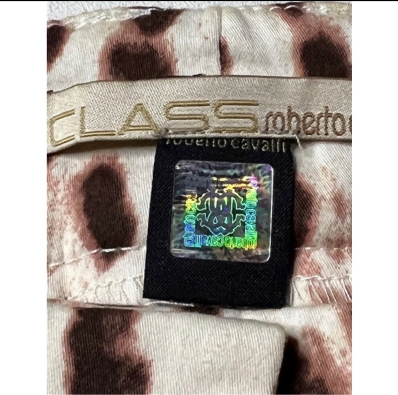 [近全新] 二手名牌服裝 義大利頂級 Roberto Cavalli 豹紋長褲-5