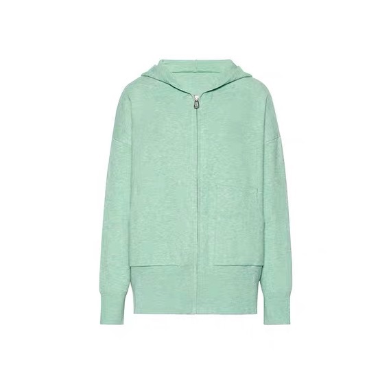 薄荷綠連帽針織衫外套-2